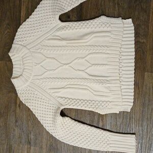 rag & bone Cable Knit High Low 100% Wool Sweater.